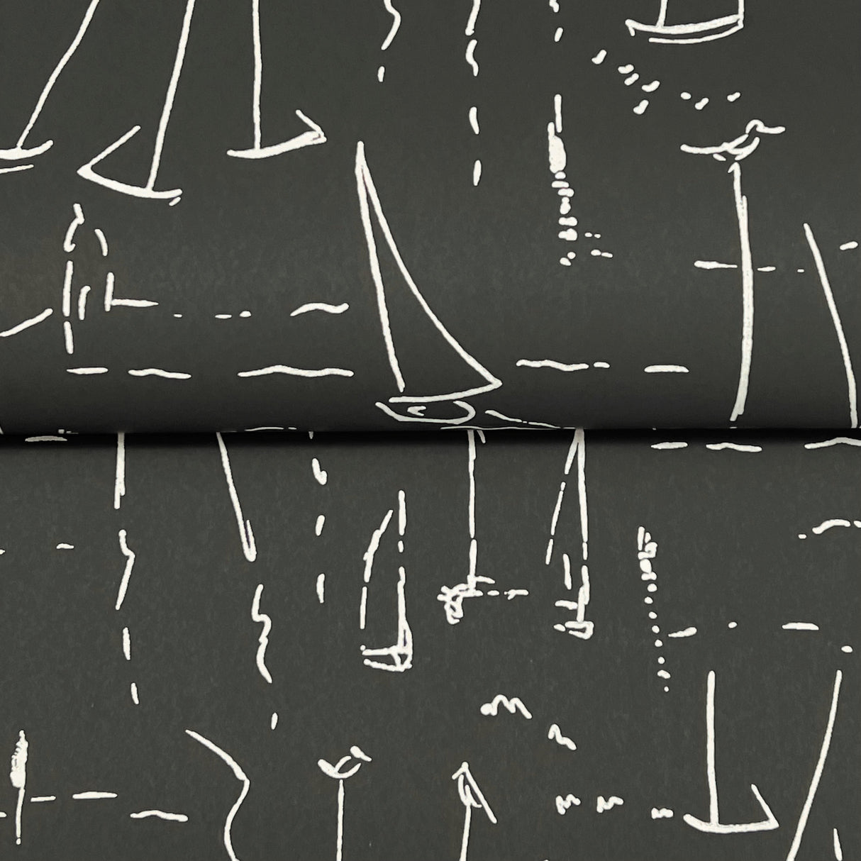 Vermillion Coast Carbon Black by York Wallcoverings Nautical Wallpaper – York Wallcoverings ZM2842