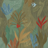 Chambord Gardens Leaf & Olive Wall Mural by York Wallcoverings (ZM2847M)
