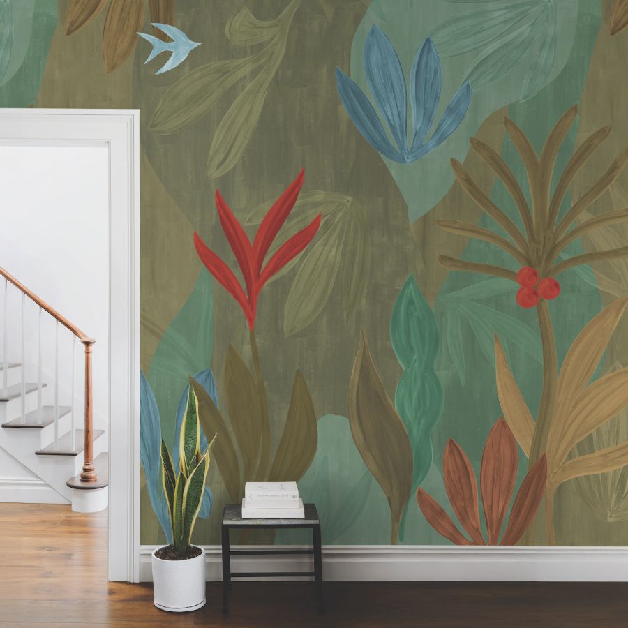 Chambord Gardens Leaf & Olive by York Wallcoverings Wall Mural – York Wallcoverings ZM2847M
