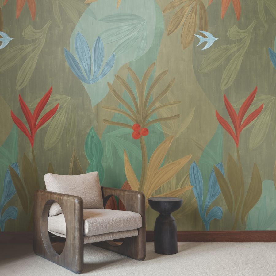 Chambord Gardens Leaf & Olive by York Wallcoverings Wall Mural – York Wallcoverings ZM2847M