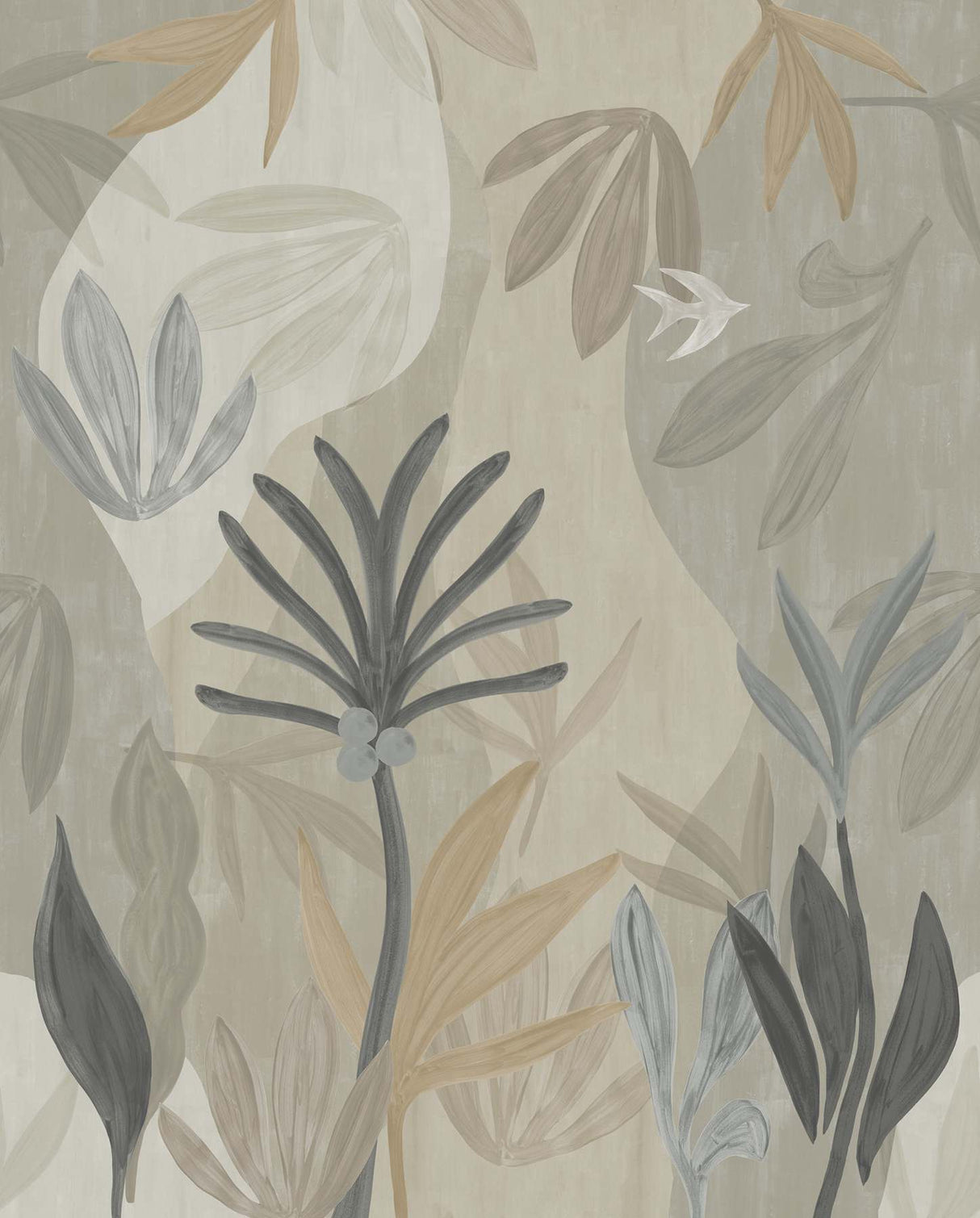 Chambord Gardens Graphite & Carbon wall mural by York Wallcoverings (SKU ZM2848M)