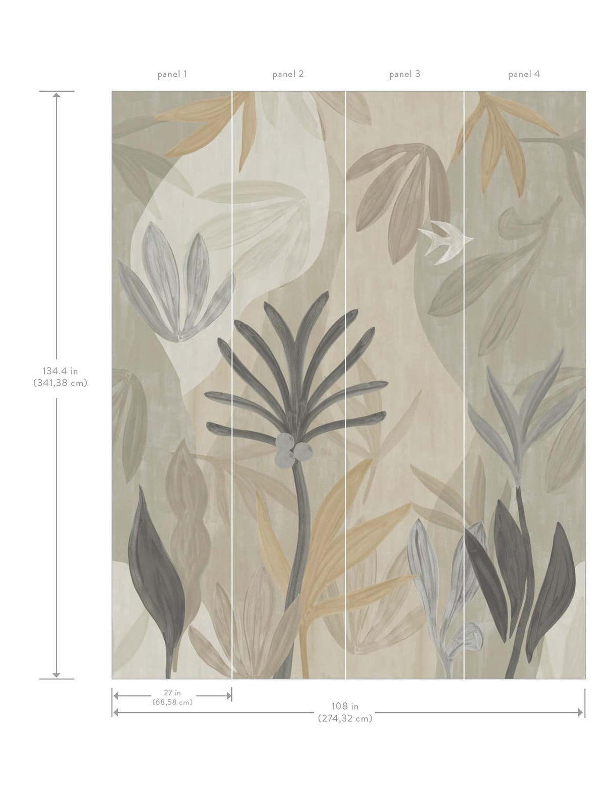 Chambord Gardens Graphite & Carbon by York Wallcoverings Wall Mural – York Wallcoverings ZM2848M