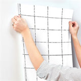 La Vitre Plaid Carbon Black by York Wallcoverings Non Woven Wallpaper- York Wallcoverings ZM2854