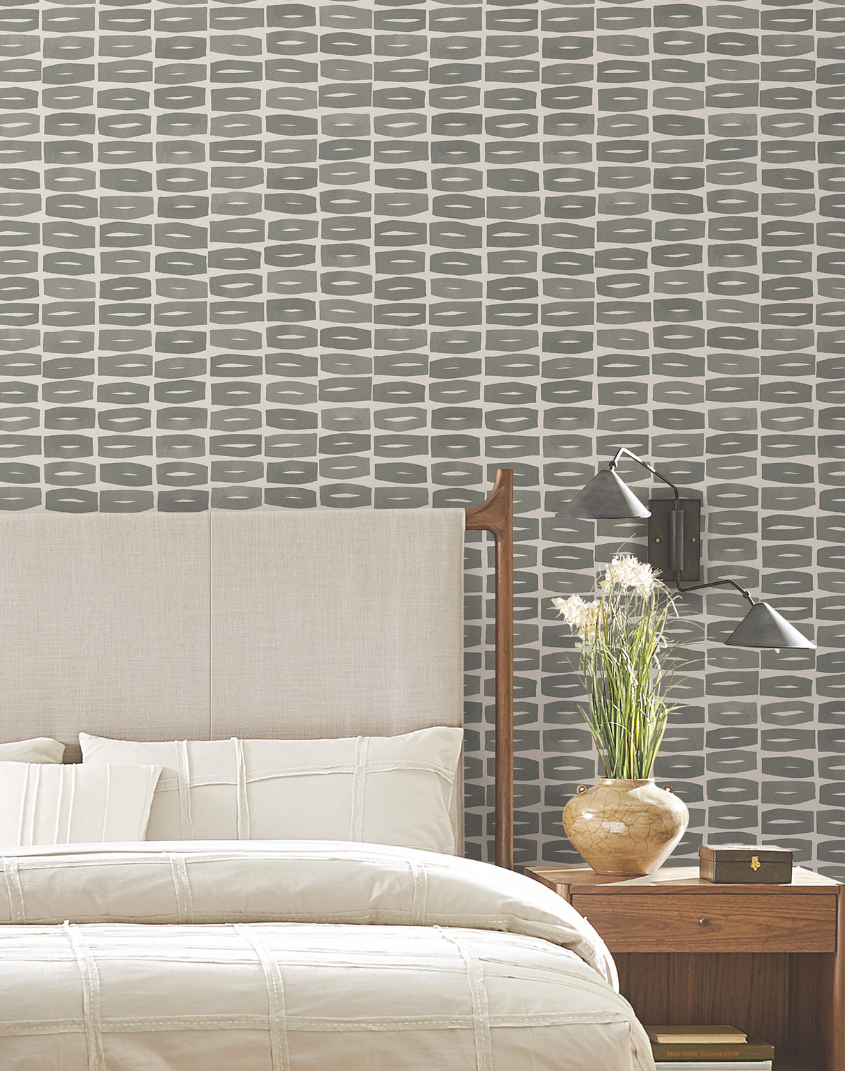 Modernist Motif Carbon Black by York Wallcoverings Geometric Wallpaper – York Wallcoverings ZM2865