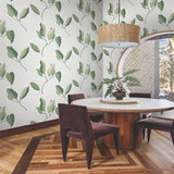 Brushwork Branches Leaf Green by York Wallcoverings Botanical Wallpaper- York Wallcoverings ZM2872