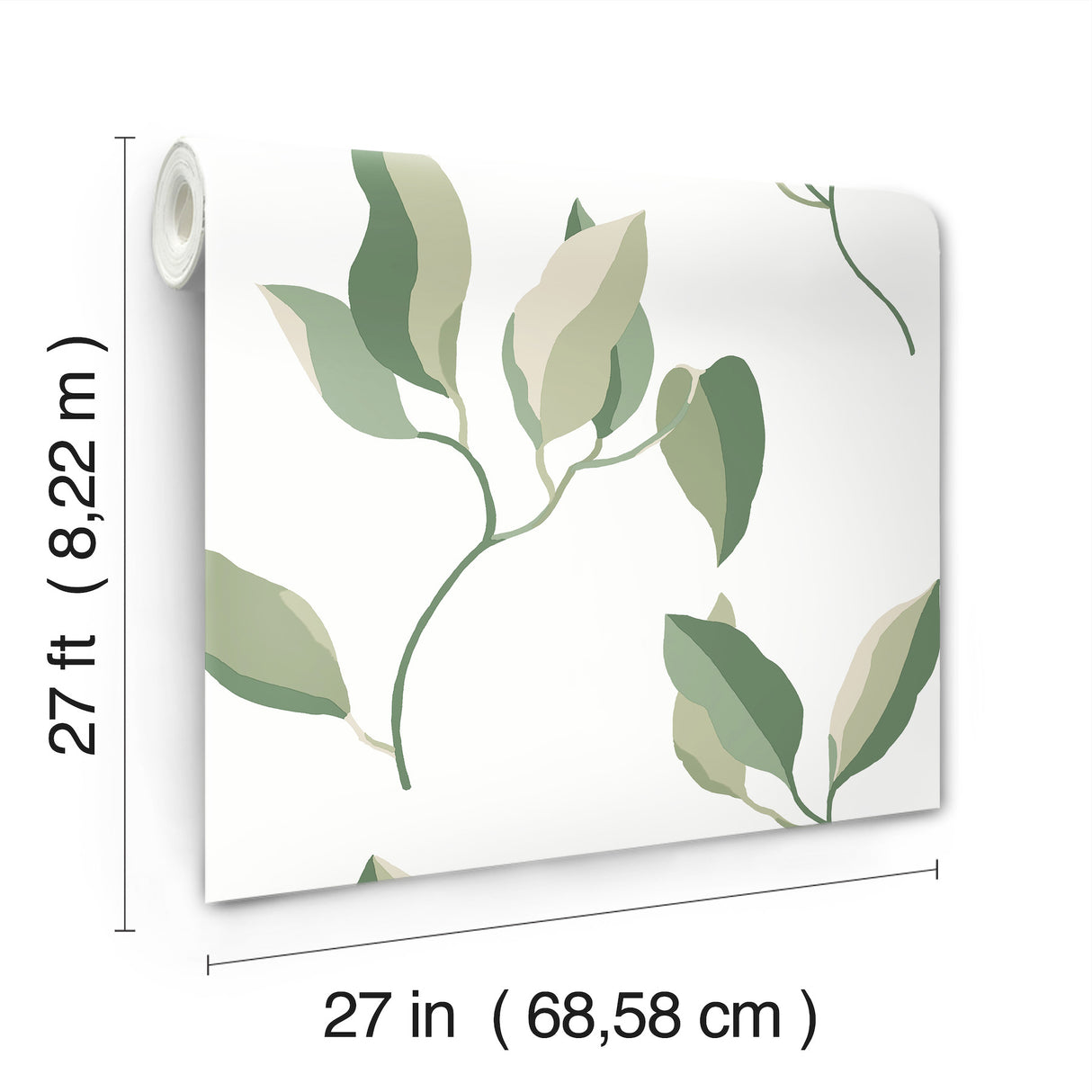 Brushwork Branches Leaf Green by York Wallcoverings Botanical Wallpaper- York Wallcoverings ZM2872