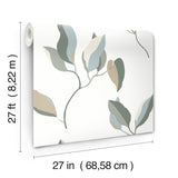 Brushwork Branches Mineral & Olive by York Wallcoverings Artisan Studio Modern Botanical Leaf and Branch Patterned Wallpaper - ZM2873