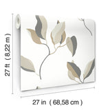 Brushwork Branches Neutral & Gold by York Wallcoverings Botanical Wallpaper – York Wallcoverings ZM2876