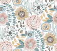Artistic Bouquet Ochre & Ocean Floral Wallpaper – York Wallcoverings ZM2891