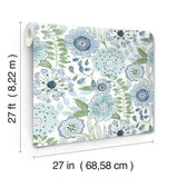Artistic Bouquet Alpine & Leaf by York Wallcoverings Whimsical Floral Wallpaper - York Wallcoverings ZM2892