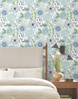 Artistic Bouquet Alpine & Leaf by York Wallcoverings Whimsical Floral Wallpaper - York Wallcoverings ZM2892