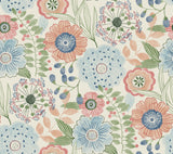Artistic Bouquet Multicolor Wallpaper by York Wallcoverings ZM2893