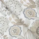 Artistic Bouquet Neutral by York Wallcoverings Whimsical Floral Wallpaper – York Wallcoverings ZM2894