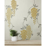 Aisla Yellow by Fine Decor Wisteria Wallpaper – Brewster Home Fashions FD43672