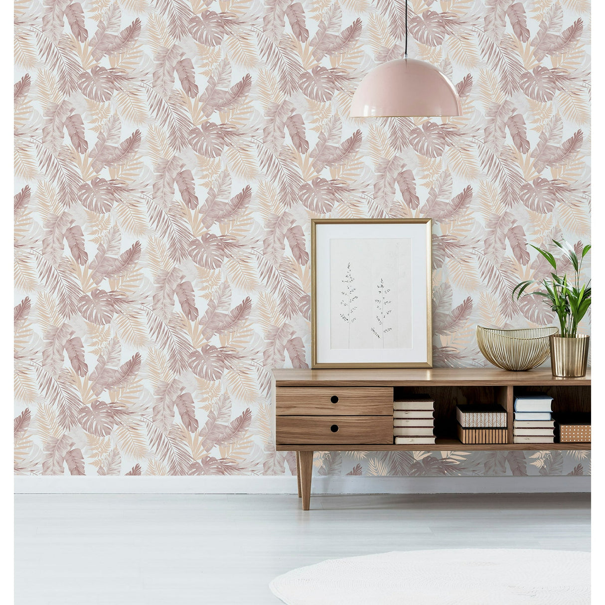 Nell Blush by Arthouse Tropical Wallpaper- Brewster Home Fashions AH297107