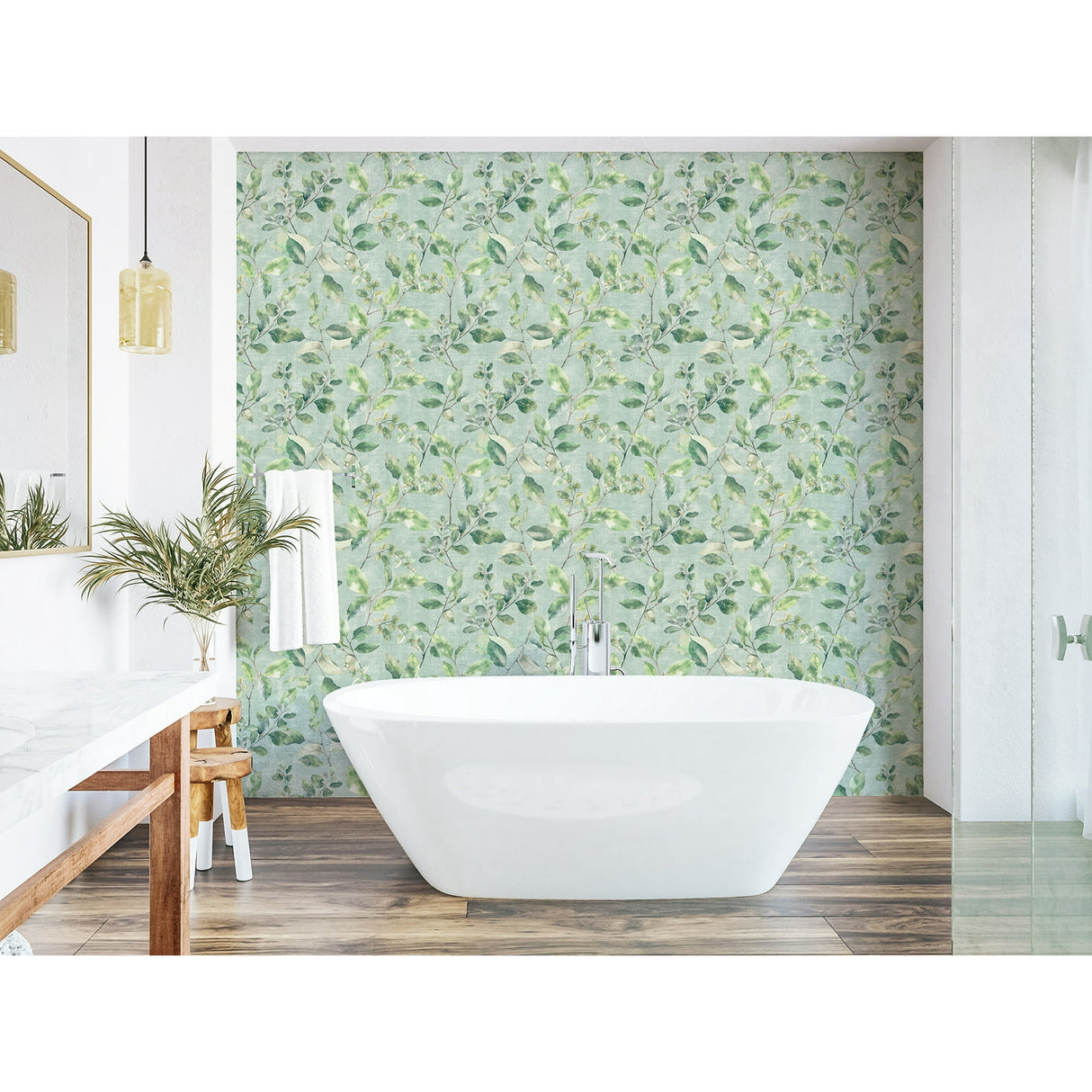 Lucene Green by Arthouse Spring Vines Wallpaper – Brewster Home Fashions AH925501