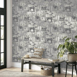 Adelia Neutral by Arthouse Elephant Grove Wallpaper – Brewster AH296700