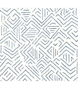 Sirih Navy geometric wallpaper by Antonina Vella – 27 in x 27 ft roll