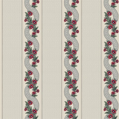 Abbey's Garland Ruby Wallpaper by Ronald Redding – York Designer Series MX9694