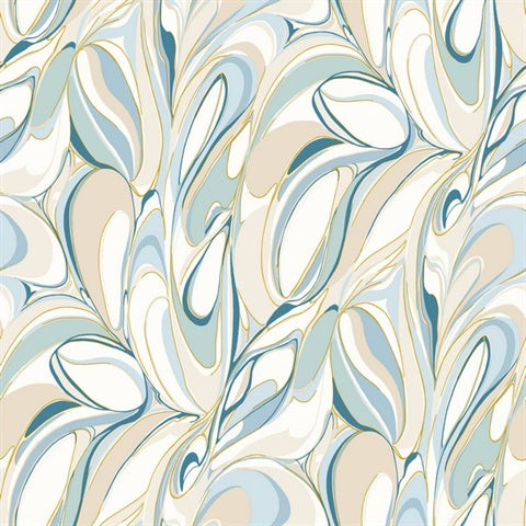 York Achate Blue Wallpaper GN2562 marbled metallic pattern