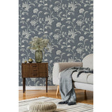 Juliette Blue by Fine Decor Jacobean Wallpaper – Brewster FD43453