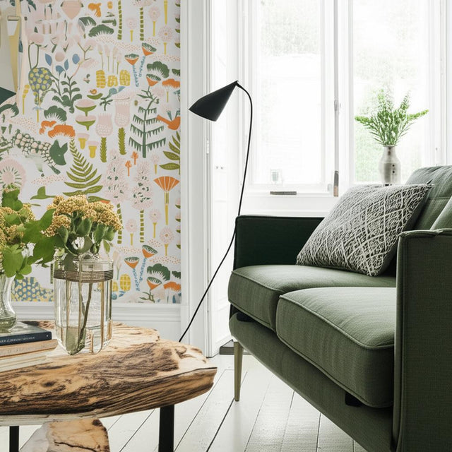 Hoppmosse Ivory and Multi by Boråstapeter Whimsical Forest Animal Wallpaper – Schumacher 1450