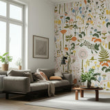 Hoppmosse Ivory and Multi by Boråstapeter Whimsical Forest Animal Wallpaper – Schumacher 1450