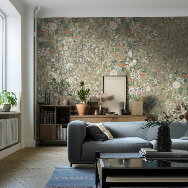 Hoppmosse Sage by Boråstapeter Whimsical Piglet & Botanical Wallpaper – Schumacher 1451