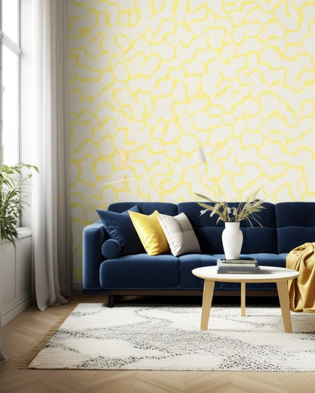 Molntuss Yellow Polka-Dot Cloud Wallpaper by Boråstapeter – Schumacher 1455