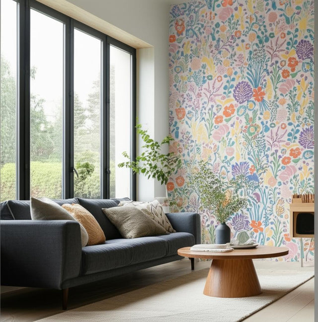 Råvdunge Ivory Multi by Boråstapeter Whimsical Animal & Floral Wallpaper – Schumacher 1473