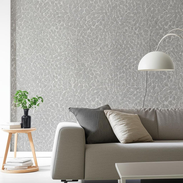 Romans Black by Boråstapeter Leaf Sketch Wallpaper – Schumacher 1766