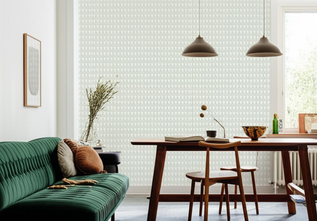 Trapez Sage Geometric Wallpaper by Boråstapeter – Schumacher 1779