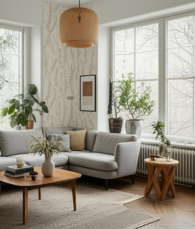 Bladranker Natural by Boråstapeter Scandinavian Botanical Wallpaper – Schumacher 1785