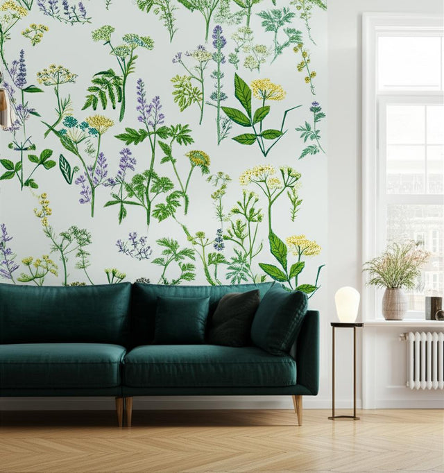 Köksväxter Leaf by Boråstapeter Botanical Wildflower Wallpaper – Schumacher 1789