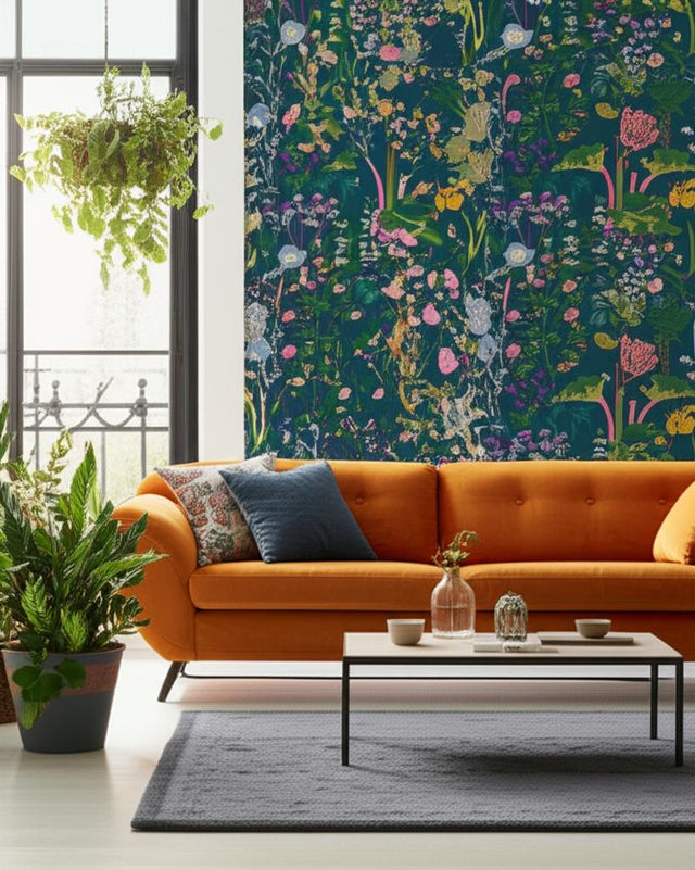 RABARBER Charcoal Multi by Boråstapeter Botanical Wallpaper – Schumacher 1791