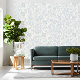 Indigo Bloom Blue by Boråstapeter Floral Paisley Wallpaper – Schumacher 1929