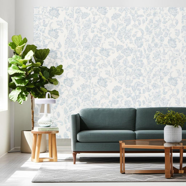 Indigo Bloom Blue by Boråstapeter Floral Paisley Wallpaper – Schumacher 1929