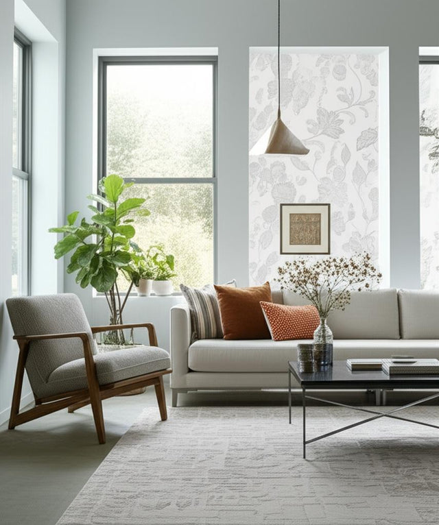 Indigo Bloom Grey Floral Paisley Wallpaper by Boråstapeter – Schumacher 1930