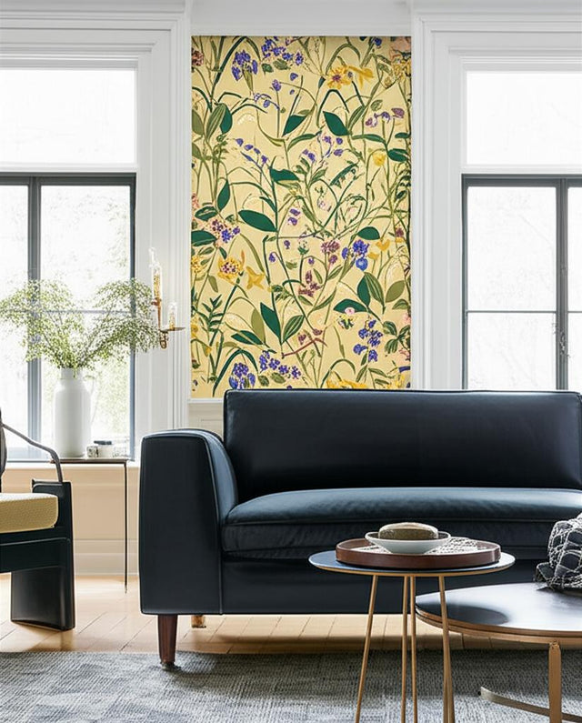 Ros Och Lilja Ochre by Boråstapeter Scandinavian Floral Wallpaper – Schumacher 1963