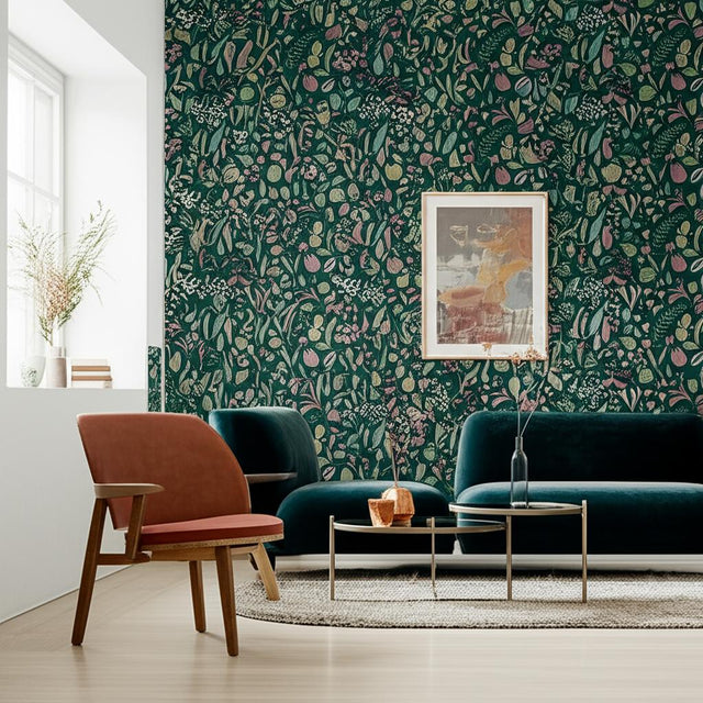 Herbarium Spruce by Boråstapeter Whimsical Scandinavian Floral Wallpaper – Schumacher 1976