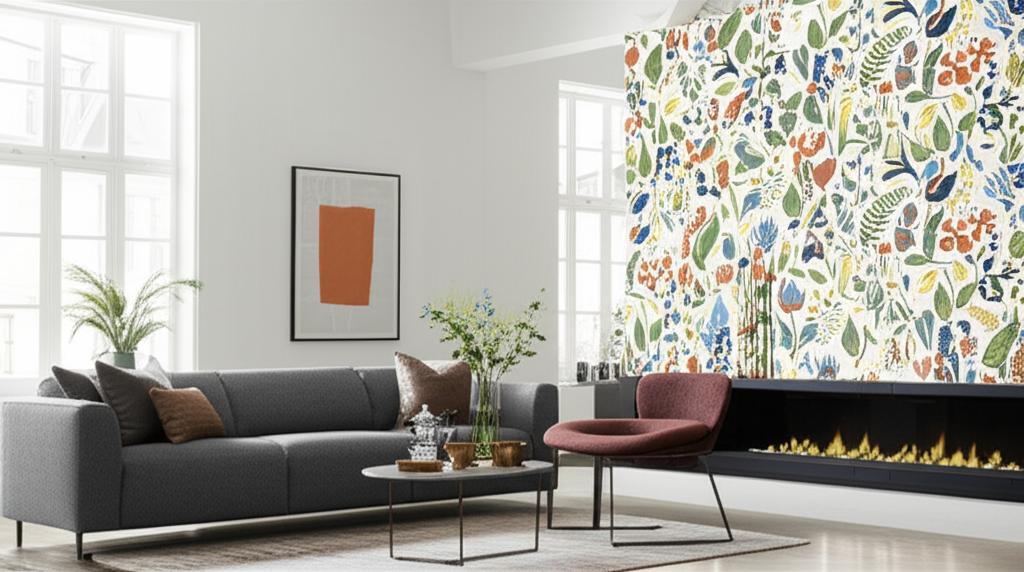 Herbarium Multicolor by Boråstapeter Whimsical Botanical Wallpaper – Schumacher 1978
