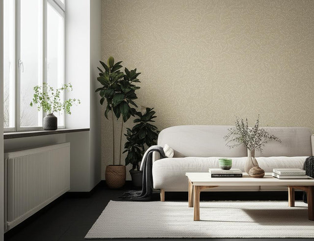 Grazia Parchment by Boråstapeter Surrealist Garden Wallpaper – Schumacher 1979