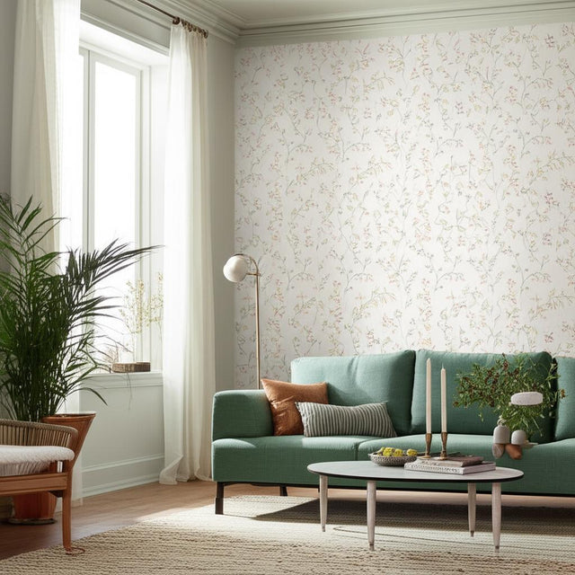 Gräng Bone by Boråstapeter Classic Nordic Floral Wallpaper – Schumacher 2001