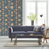 Alicia Navy Floral Wallpaper by Boråstapeter – Schumacher 2008
