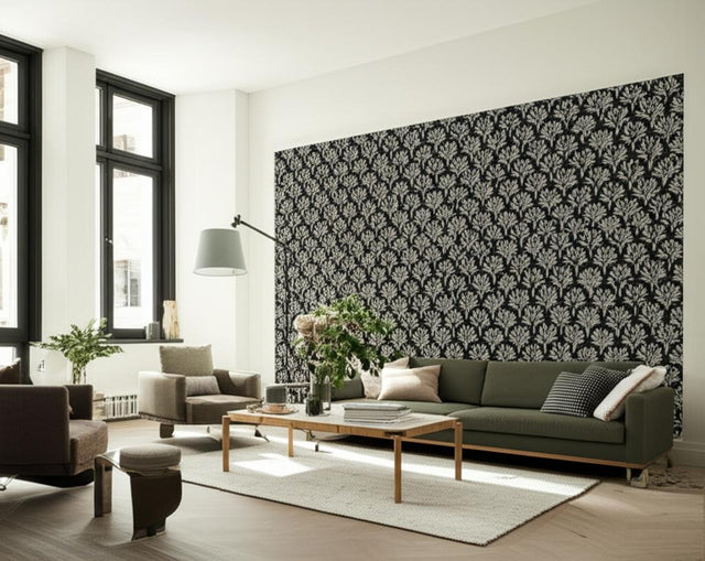 Acanthus Garden Stone by Boråstapeter Classic Floral Wallpaper – Schumacher 2011