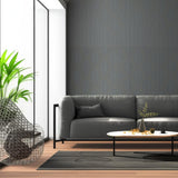 Garbo Slate and Gold Geometric Trellis Wallpaper by Boråstapeter – Schumacher 2013