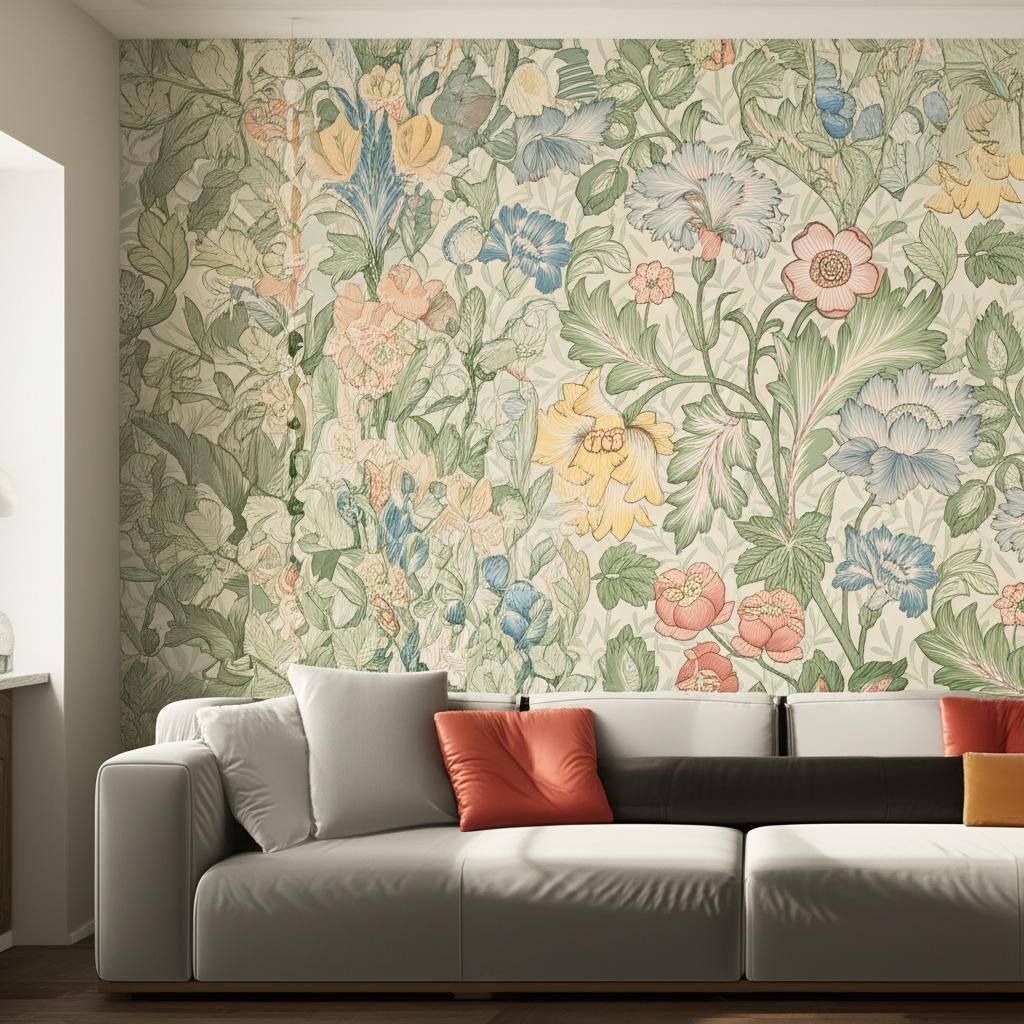 Jane Mural Leaf by Boråstapeter Vintage Floral Wallpaper – Schumacher 2036