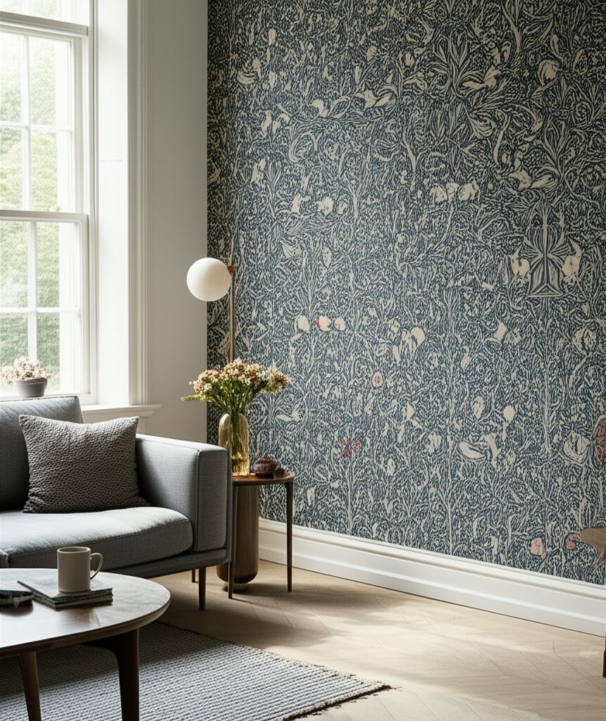 Under the Elder Tree Midnight by Boråstapeter Whimsical Forest Animal Wallpaper – Schumacher 2047