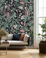 Turgräs Midnight by Boråstapeter Whimsical Scandinavian Forest Wallpaper – Schumacher 2090