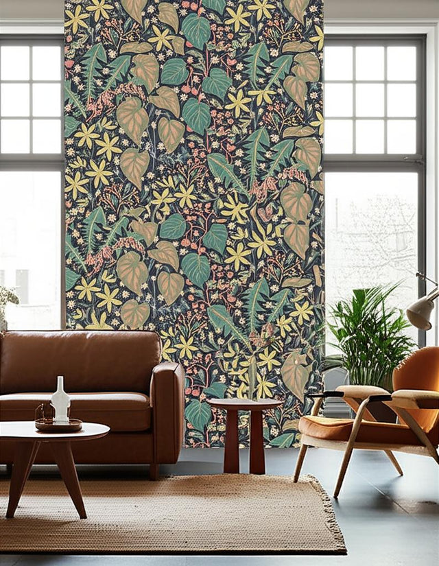 Zingkorre Mural Midnight Multi by Boråstapeter Whimsical Animal Scenic Wallpaper – Schumacher 2094